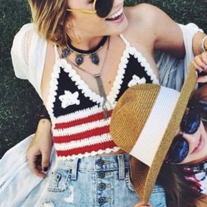 NWT LF USA Knit Crop Top